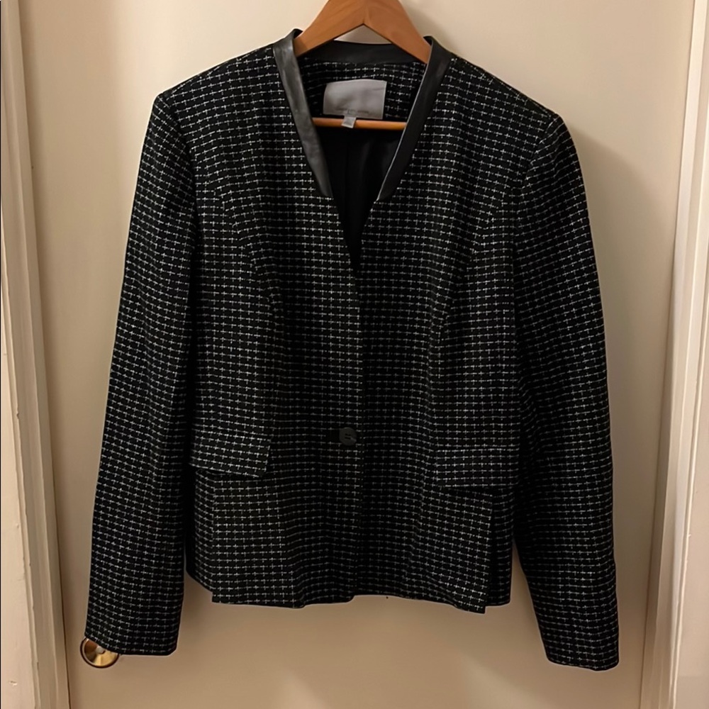 Classiques Entier Black and White Blazer Tailored Suit Jacket with trim